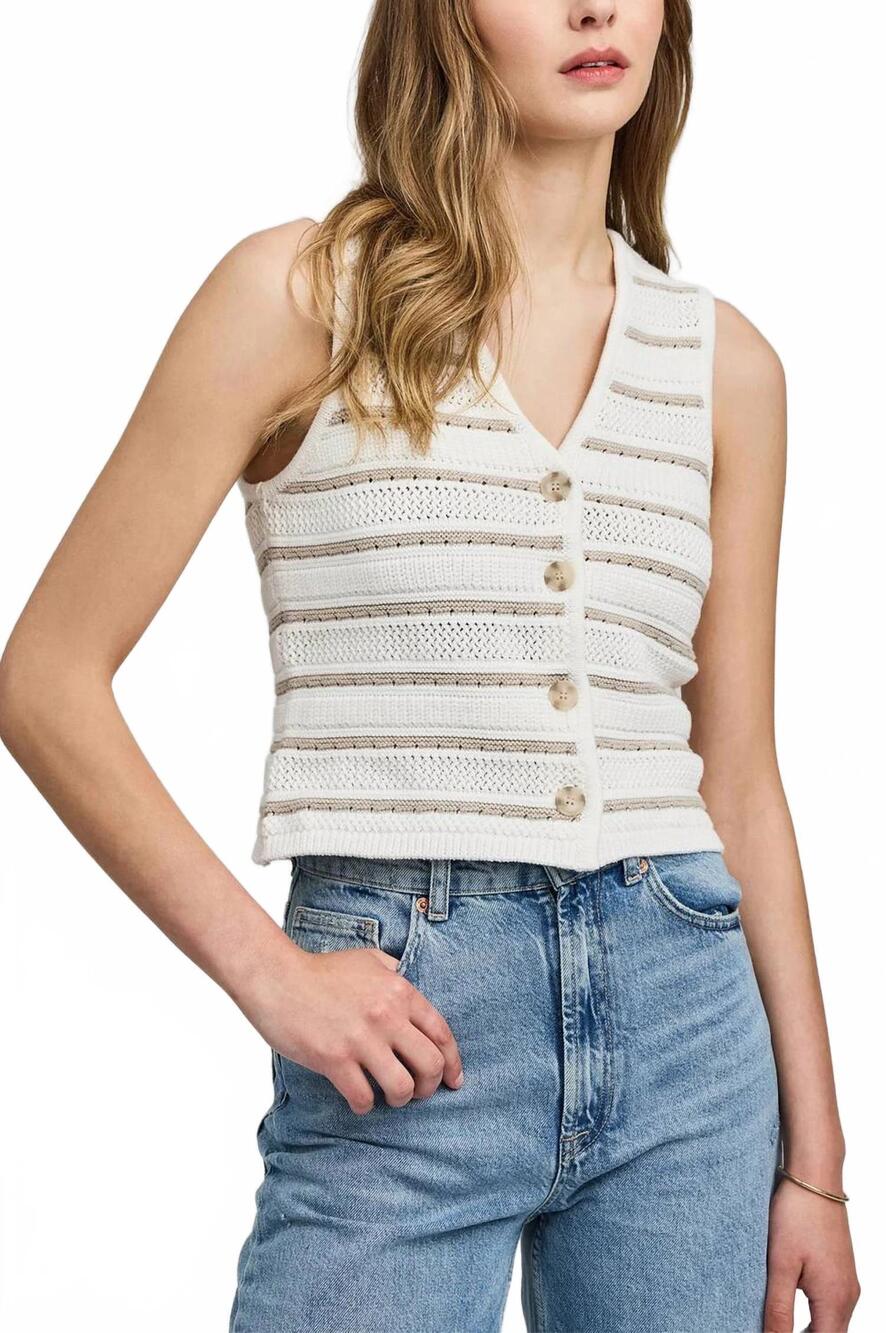 NEW GENTLE FAWN mariana knit vest in beechwood stripe
